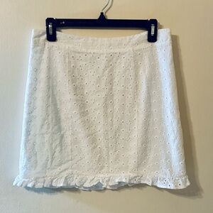 Mi Ami 100% Cotton Eyelet Lace Skirt White Ruffle Cottagecore Fairy Boho Y2K L